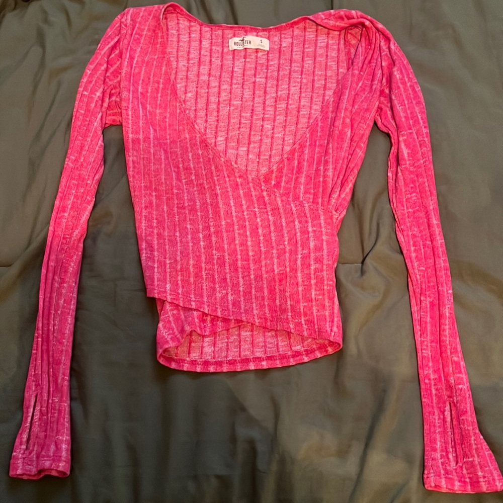 hollister long sleeve crossed shirt